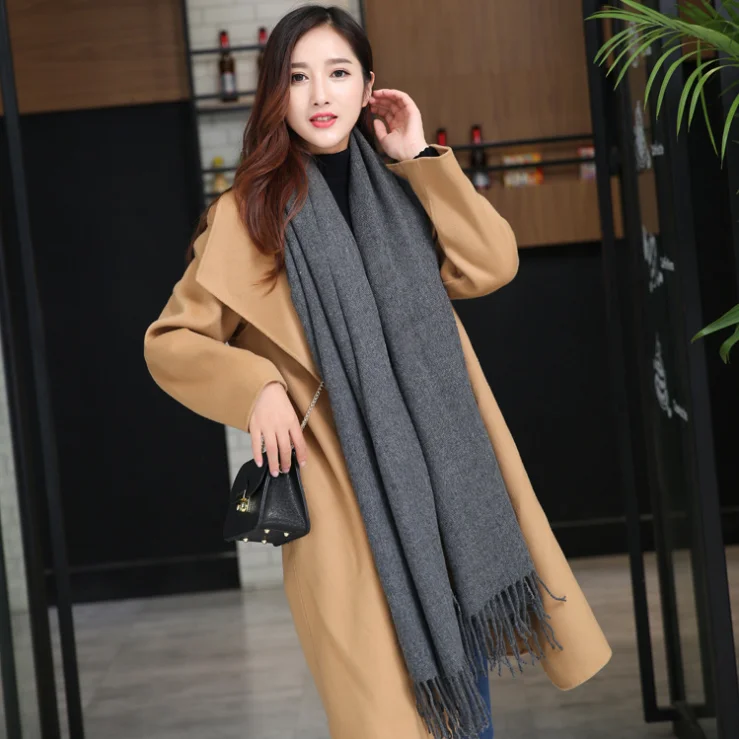 
Winter Fashion custom design colorful solid plaid acrylic cashmere wool scarf Top grade high quality cashmere pashmina scarf 