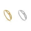 Latest 925 silver custom 18K stackable twine rope band gold twisted ring
