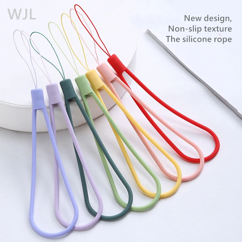 

Mobile phone rope silicone color elastic audio phone chain U disk short noodle wrist strap rope