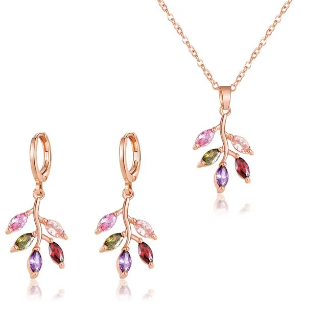 

Wholesale Fashion Rose Gold Plated Women Jewelry Sets Wedding