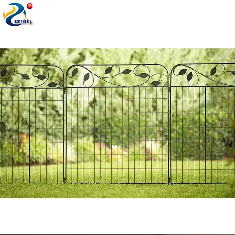 

cheap Zippity Outdoor decorative Semi-Permanent Black Metal wire grid fences Iron mesh panels Garden border Fence
