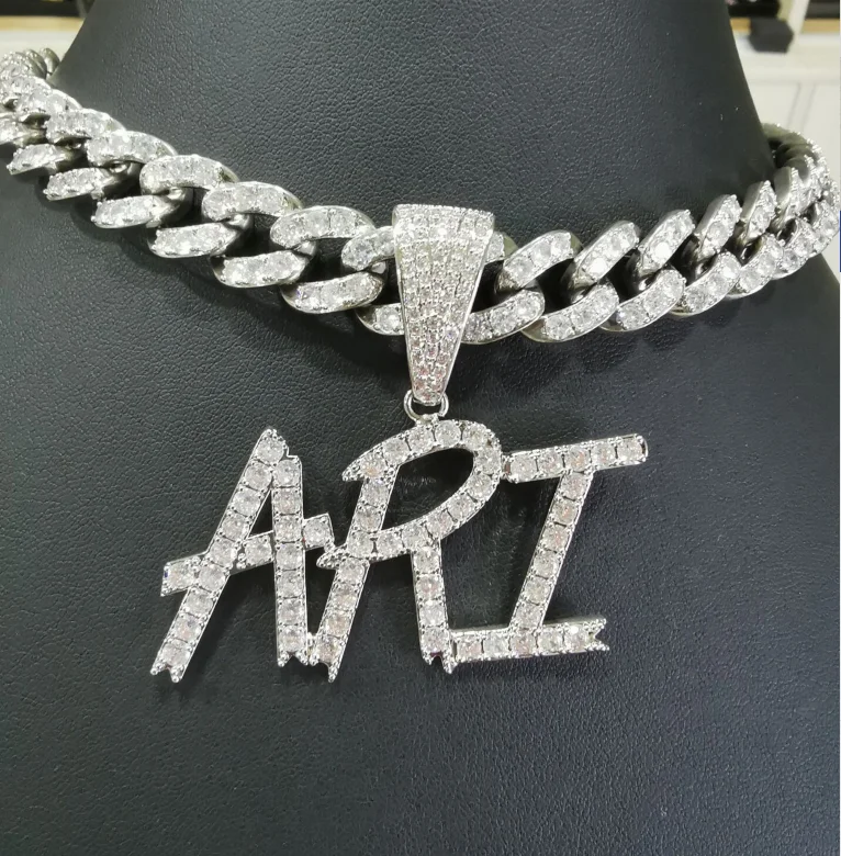 

accessories cuban link chain custom names necklace iced out vintage initial necklace