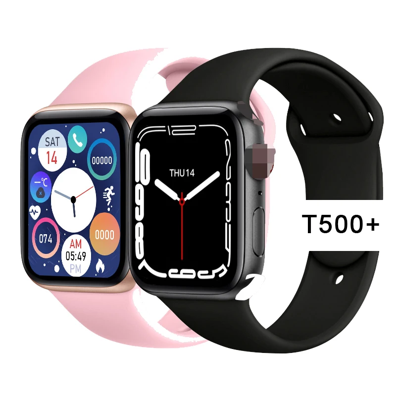 

Factory Direct 1.75 Inch Full Screen T500+ Hiwatch 6 Smart Watch Series 6 Reloj Iwo 11 12 13 Smartwatch Pk W26 T500, Black white pink
