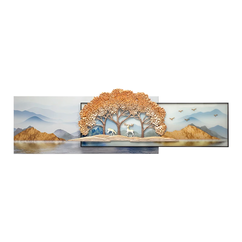 

Modern Glass Landscape Wall Art For Home Living Room Decoration For Wholesale Custom Fashionable Decoration