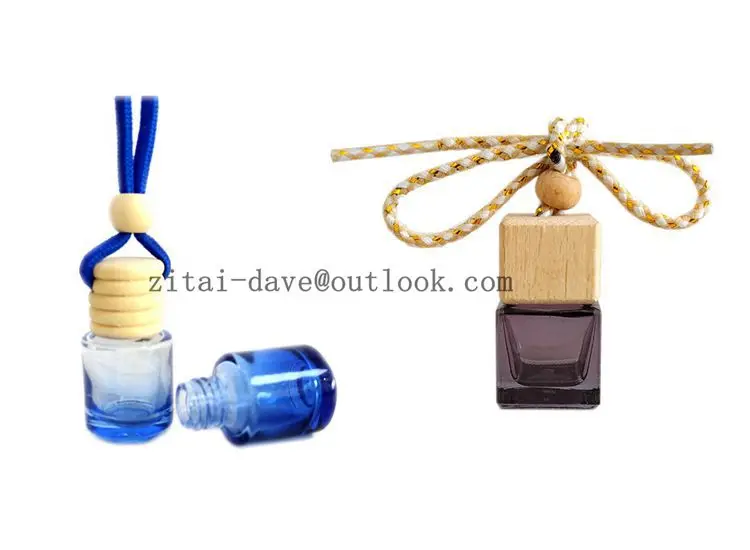 Essential Oil Diffuser Car Perfume Bottle With Clips, Aromatherapy Car Air Freshener, promotional gift perfume glass bottle 