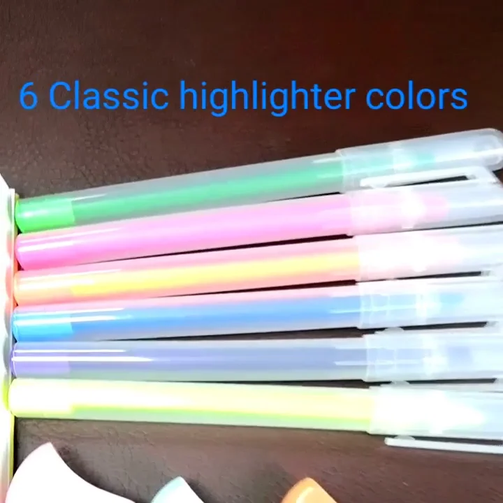 Premium Custom 6 Colors Unique Chisel Tip Highlighter Markers Buy Oem