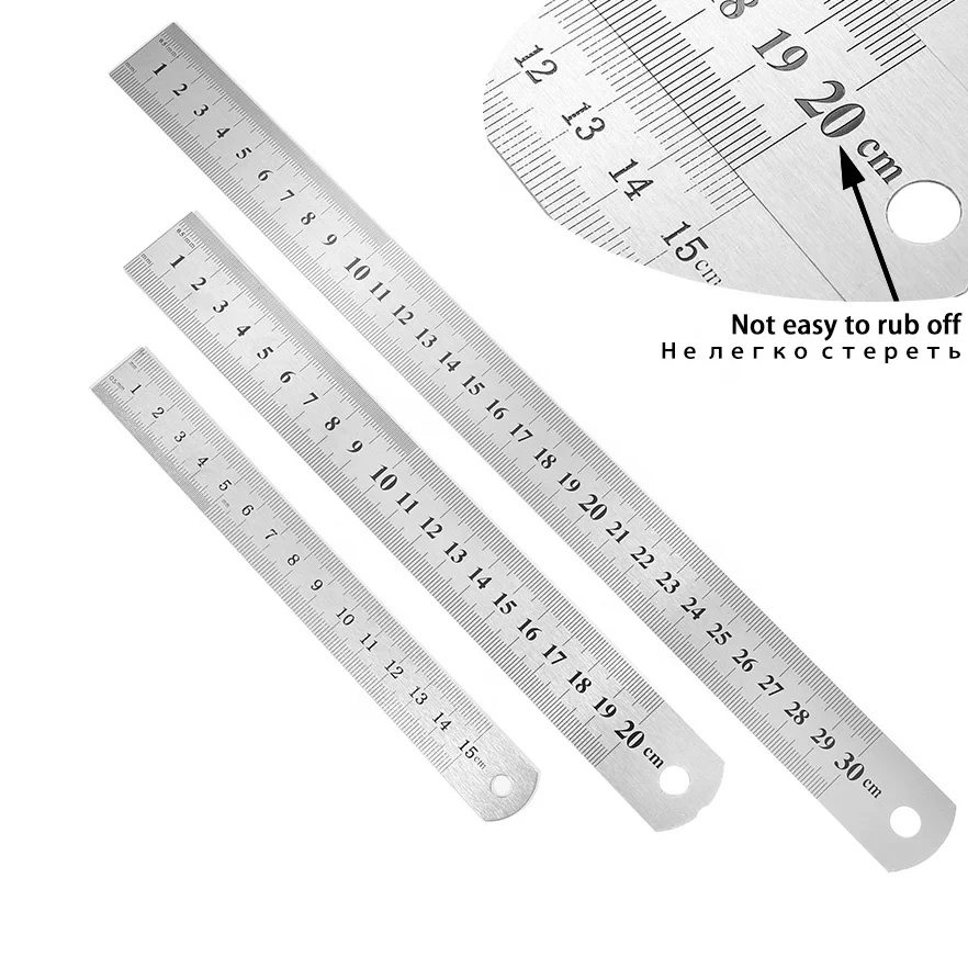 

1pcs/lot 15 20 30cm High Quality Stainless Steel Measuring Scale Ruler Precision Double Sided Jewelry Measuring Tool Supplies