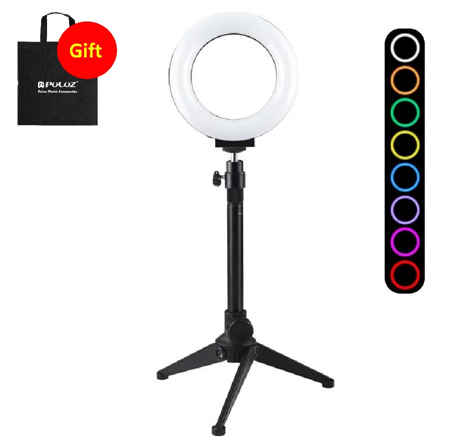 

Free Gift 4.7inch 12cm RGBW LED Ring Lights Vlogging Selfie Ring Light Photography Video Lighting For Live Broadcast