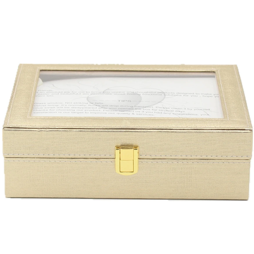 

Luxury decoration paper watch case with 10 slots for ladies gift watches package display in stock, Golden & silvery & pink