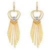 Heart love whiskers coin Hoop Leaves Multi Chain Dangle Chandelier Fashion Chain Hoop tassel arete ear ring jewelry Earrings