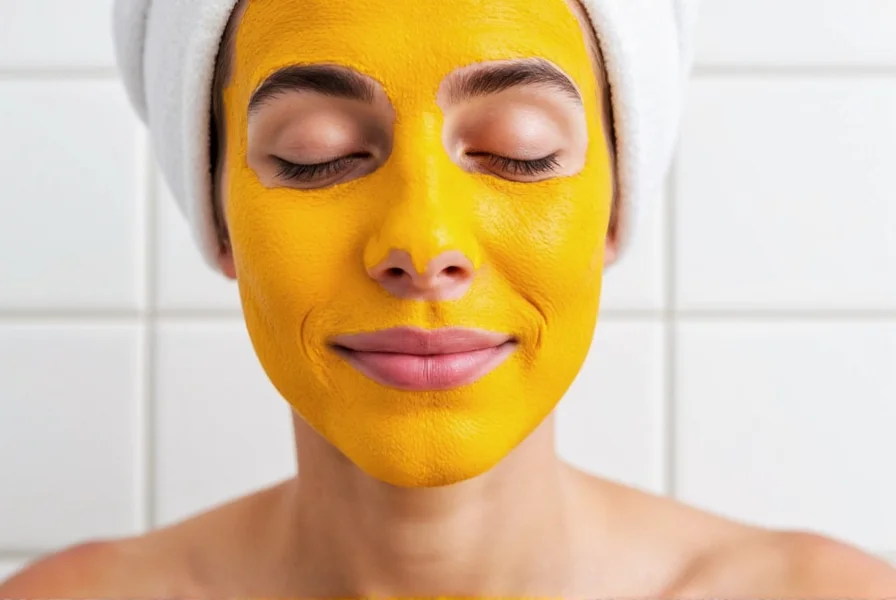 Various turmeric face wash recipes with natural ingredients displayed in small bowls