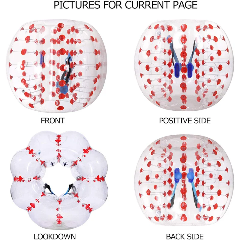 
YUQI Inflatable Bumper Bubble Soccer Ball 0.8mm Eco-Friendly PVC Zorb Ball Human Hamster Ball for Adults and Kids 