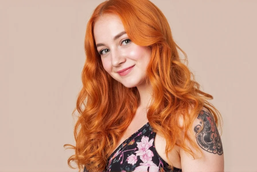 Side-by-side comparison of four ginger wig shades under natural lighting conditions showing subtle color variations