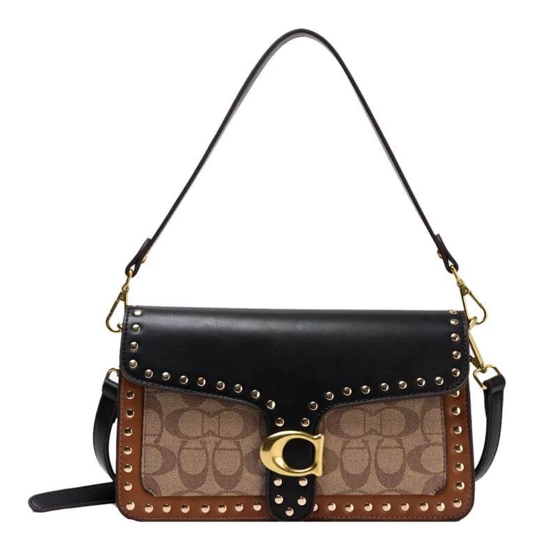 

Wholesale famous brands women messenger leather handbags luxury design rivet small shoulder crossbody fashion ladies purses