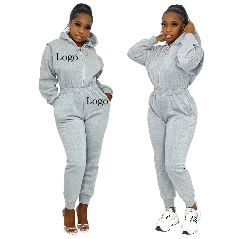 

2022 Trendy Sexy Skinny Long Sleeve Customize Deep V Neck Women One Piece Jumpsuit Elegant