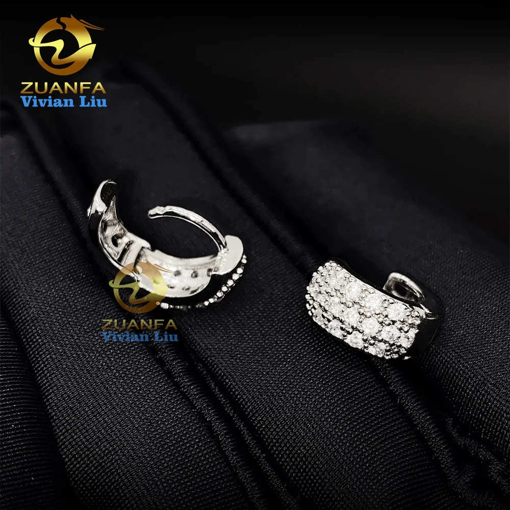 

New arrivals fashion jewelry luxury diamond 925 sterling silver 18k gold plated vvs moissanite earrings