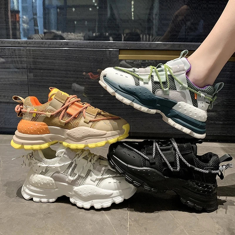 

Fashion Women Cementing Solid Quality Sport Running Shoes Ladies Girl Casual Walking Style Breathable Sports Rubber Shoes