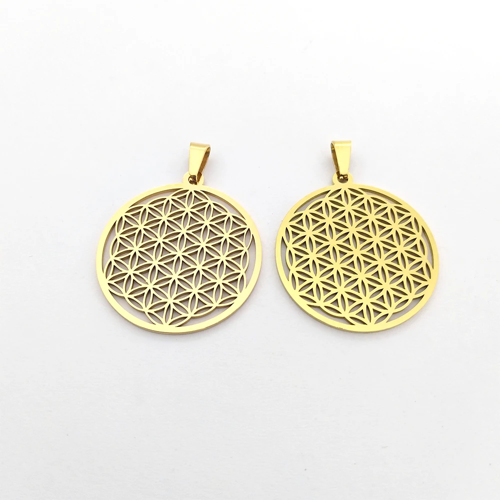 

Joyas De Acero Flower Of Life Charm Pendant Flower Exhibidor De Joyas Oxidized Indian Jewelry Customize Jewelry, Steel/gold/rose gold and other