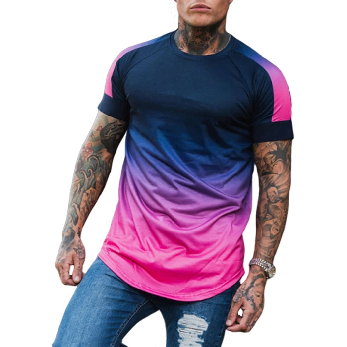 

custom t shirt printing of digital printing sport tshirt quick dry polyester fabric custom plain round neck custom t shirt