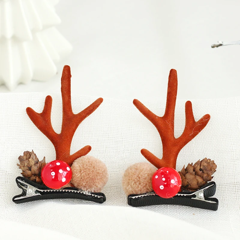 

Deer Head Hair Clips Christmas Ornaments Duckbill Hairpin Bangs Headwear Hair Accessories For Kids