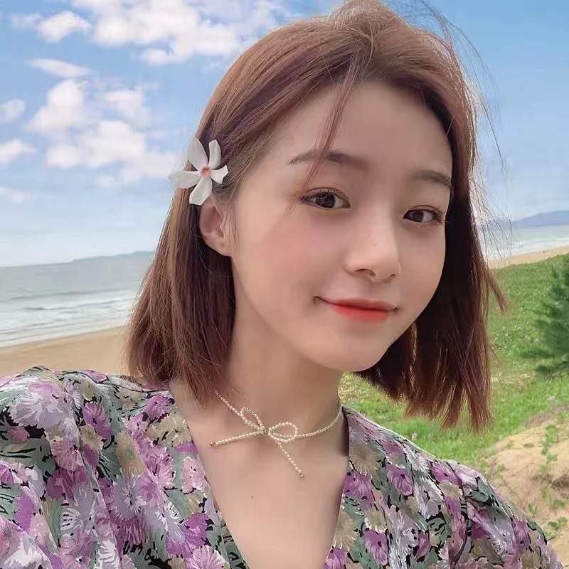 

Elegant Romantic Natural Baroque Series Freshwater White Pearls Choker Flower Necklaces For Women Fashion Wedding Party Jewelry