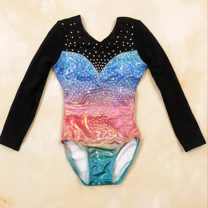 

Factory price Ombre sublimation mystique girls long sleeves gymnastic leotards dance wear, Customer requirements