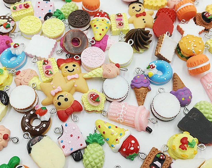 

various resin charms cake food toys parts kids plastic jewelry charms children DIY charms toys components, Mix as pictures, if picky on colors, pls contact us
