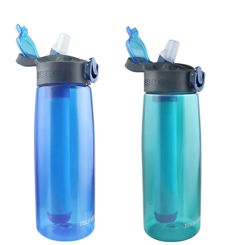 

2021 Best Selling Outdoor Portable Water Filtration Alkaline Purifier Bottle With Straw, Blue, black