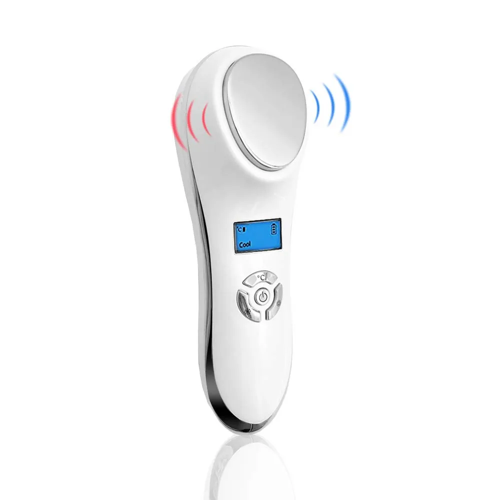

Handheld Skin Care Device Face Spa Massager Skin Lifting Anti Wrinkles Vibrating Hot Cold Facial Massager, White, pink, purple