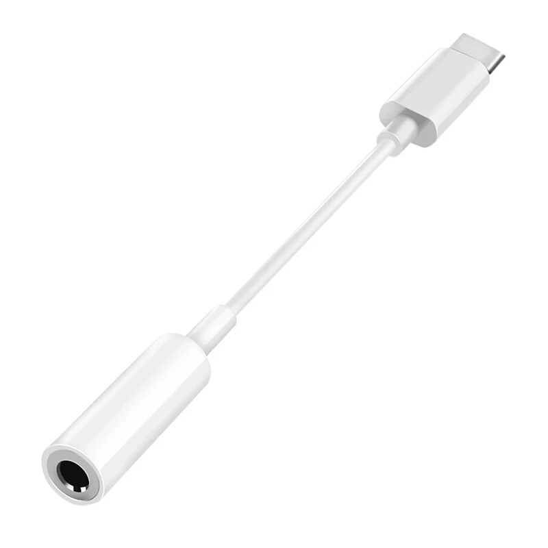

type-c to 3.5mm headphone jack adapter earphone cable adapter aux audio jack for smartphone, White