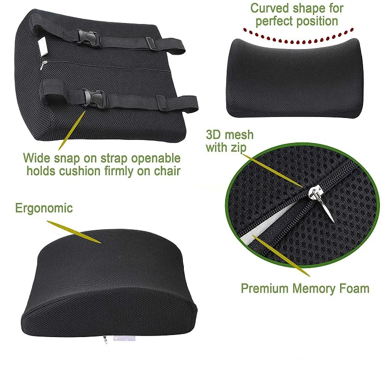 Wholesale Memory Foam Filling Office Car Chair Lumbar Support Back