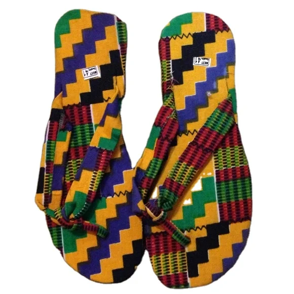 

2021 African ankara print women slippers custom design slippers summer daily wear, Multi