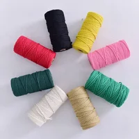

3mm DIY craft Multi Colored twisted cotton cord rope macrame cotton cord for sale