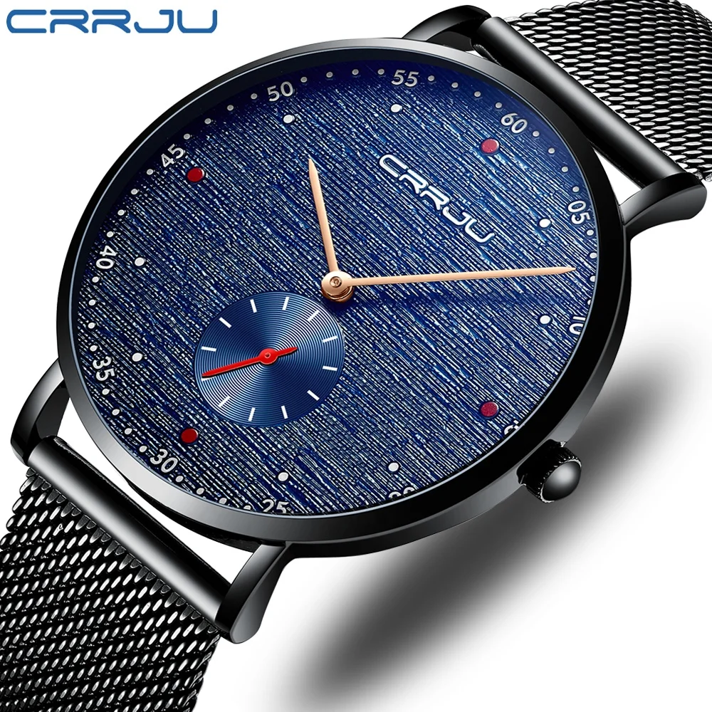 

CRRJU 2163 Fashion Top Brand Luxury Mens Watch Quartz Watch Men Casual Slim Mesh Steel Waterproof Sport Watch Relogio Masculino, According to reality