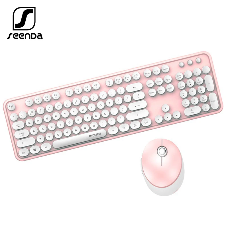 

SeenDa 2.4G Wireless Keyboard and Mouse Set Multimedia Keyboard Mouse Combo Set For Notebook Laptop Mac Desktop PC