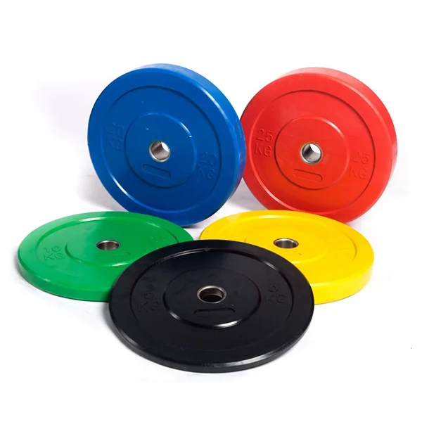 
Colorful Olympic Barbell Rubber weight lifting plates Bumper Plates disc, Single 