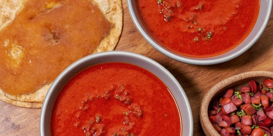 Step-by-step red chili sauce process