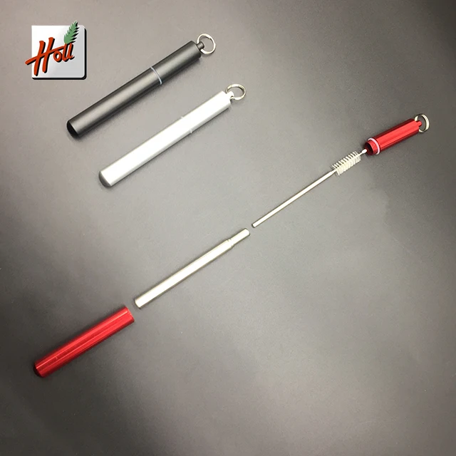 

Hot sale Easy to carry SUS304 metal straws set Folding Drinking Cleaning Brush, Customized