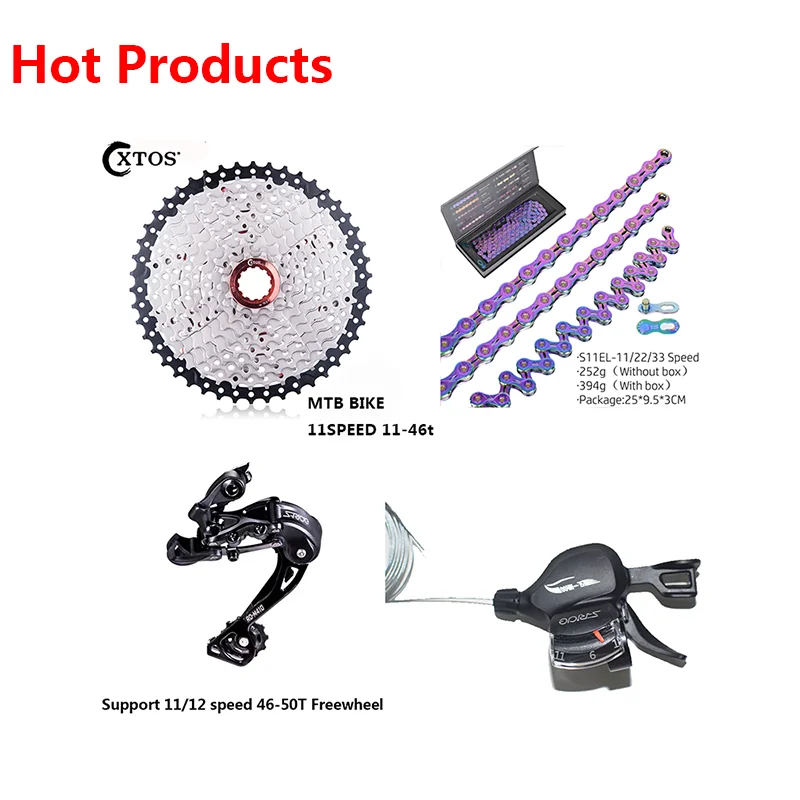 

Hot product bicycle groupset XTOS 11speed 11-46T high quality groupset , freewheel chain rear derailleur shift for bicycle parts