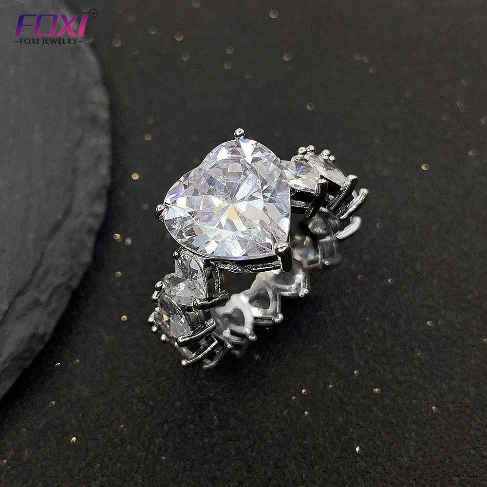 

Drop Shipping icy cubic zirconia gemstone ring silver plated fashion jewelry rings for women