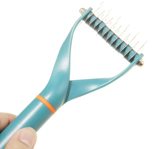 

Pet Hair Removal Comb Double Sided Blades Fur Dematting Trimmer Deshedding Brush Metal Grooming Tool