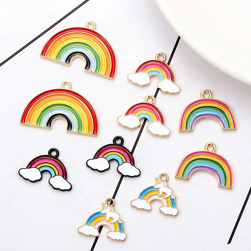 

17x20mm rainbow unicorn charm for jewelry making earring pendant bracelet charm fashion Bracelet charms, Photo