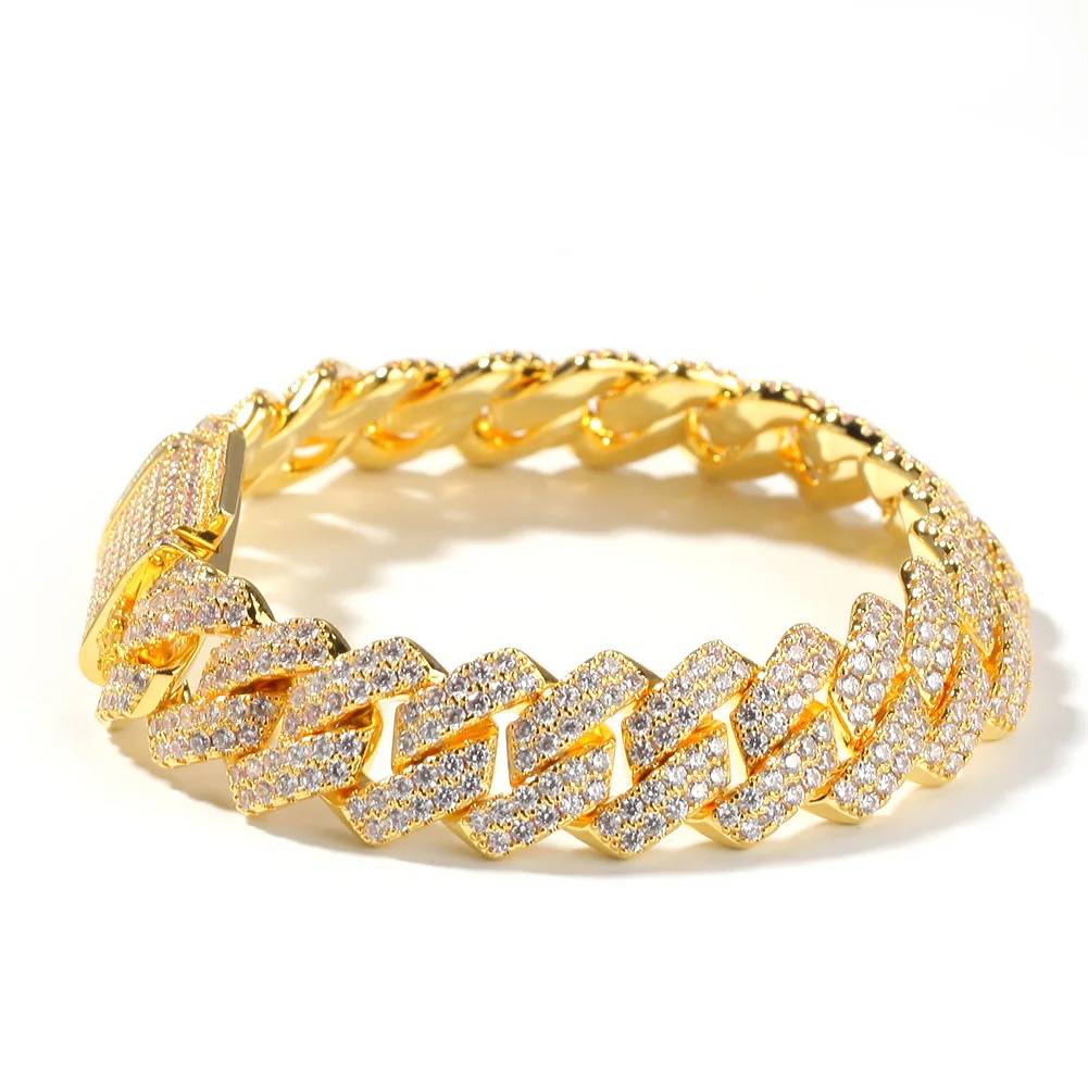 

Hip-hop Jewelry Micro Zircon Charm Bracelet Men's High Quality Personality Strip Cuban Charm Bracelet