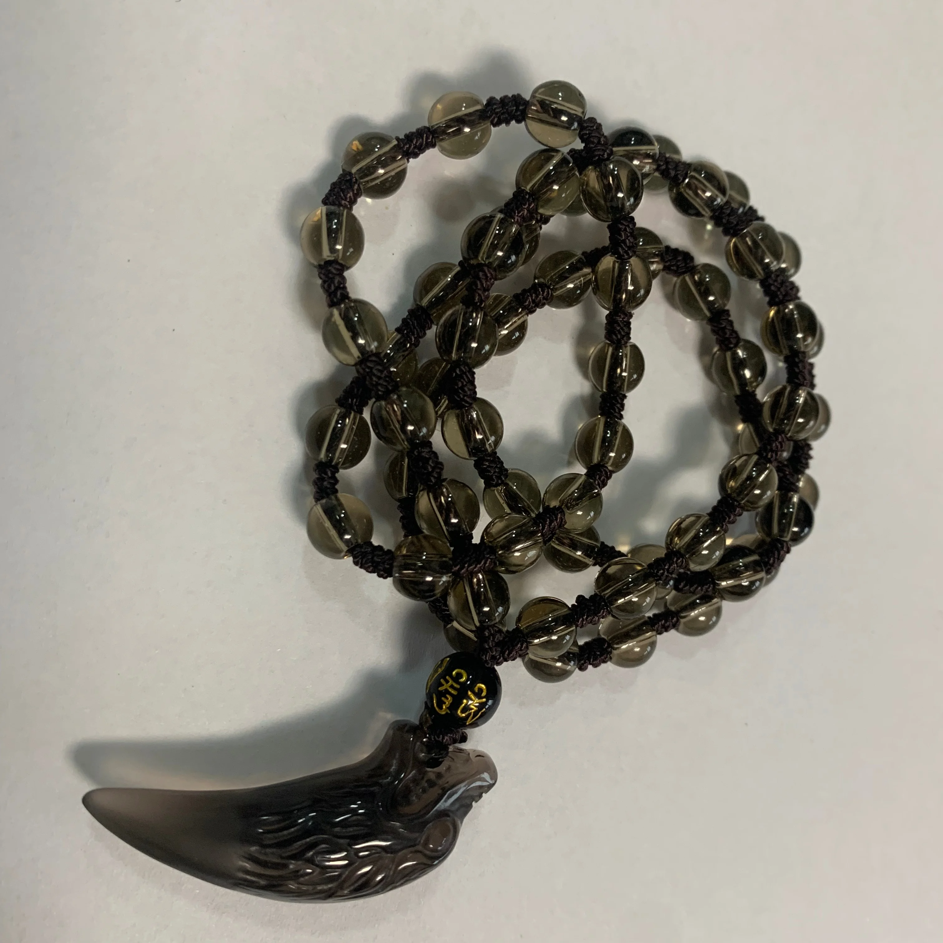 

Manufacturer New Style Wolf Tooth Pendant Natural Ice Obsidian Couple Necklace Crystal Jewelry, As picture