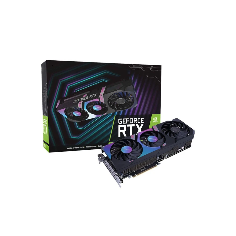 

igame geforce RTX 3080 ultra w OC 10g LHR 1710-1755mhz video game computer white graphics card