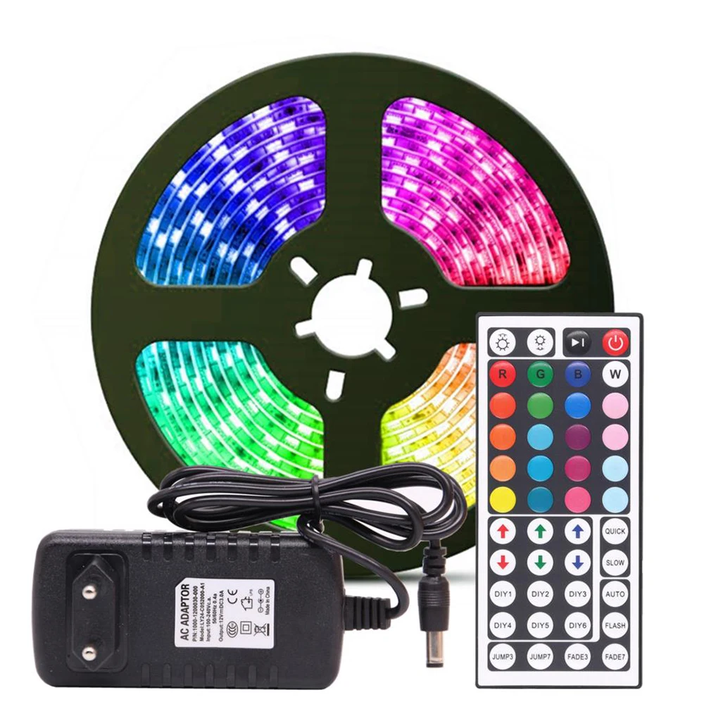 Wholesale dream color 12v 5m/16.4ft 24 keys controller flexible led strip lights kit price rgb waterproof ip65