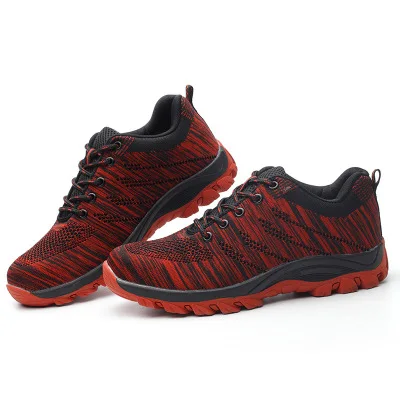 

Labor insurance shoes, anti-smashing, safety , work, men, Grey,red