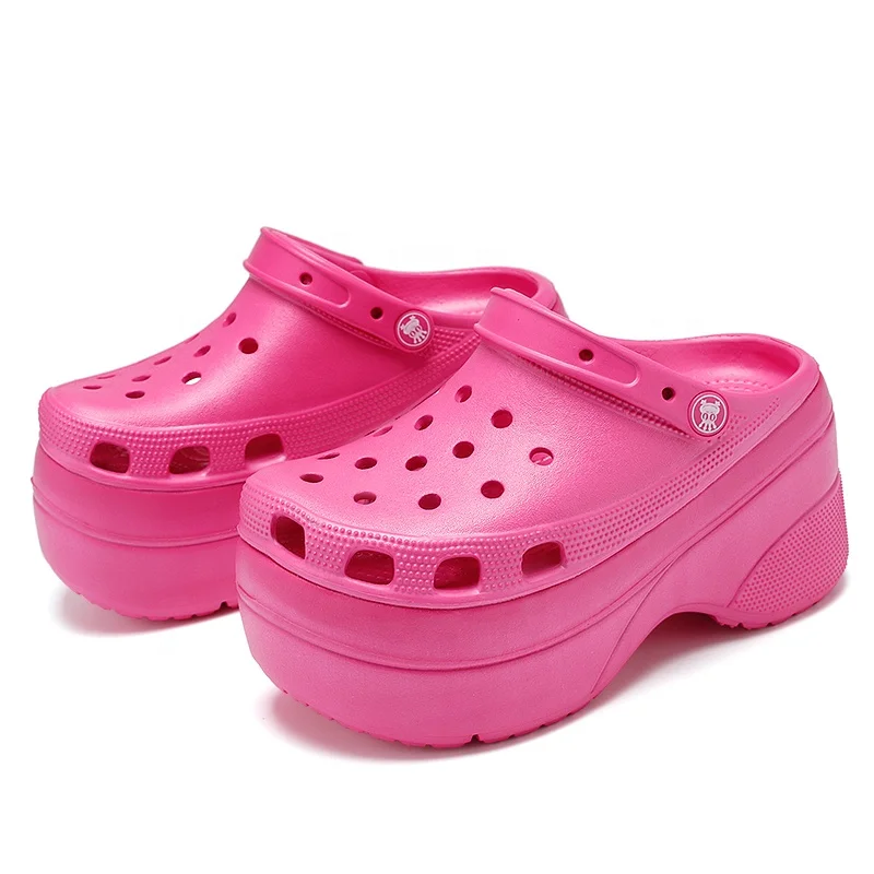 

New Design Women platform slides slipper summer beach women EVA slides shoes Candy color clogs with high heel sandals for women, As picture or customized color