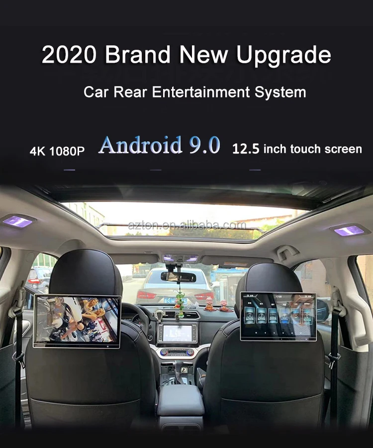 New 2+16gb Android 9.0 Car Rear Monitors Headrest Screen For Range