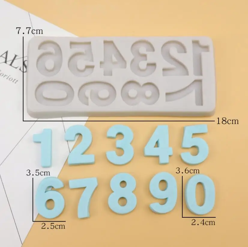 

number fondant chocolate silicone mold DIY baking decorative silicone mold